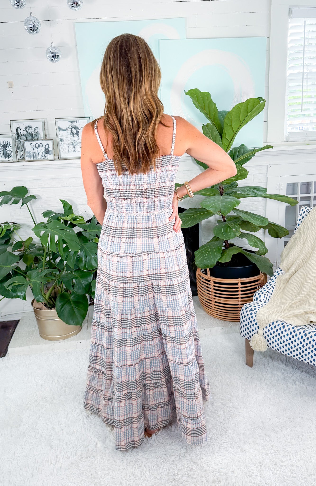 Dalel Bleu Clair Smocked Maxi Dress FRNCH
