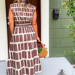Dallas Brown Box Plaid  Maxi Dress Entro