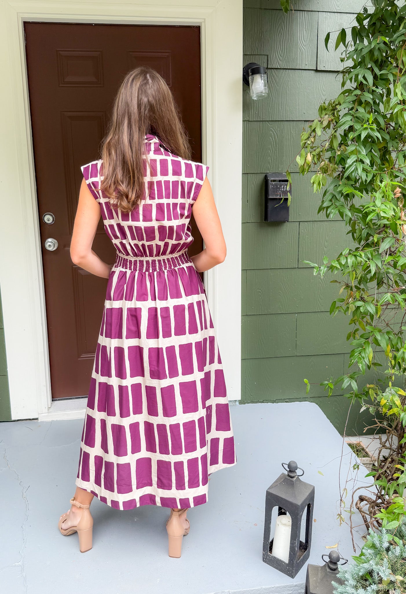 Dallas Merlot Box Plaid Maxi Dress Entro