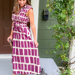 Dallas Merlot Box Plaid Maxi Dress Entro