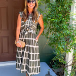 Dallas Olive Box Plaid Maxi Dress Entro
