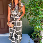 Dallas Olive Box Plaid Maxi Dress Entro