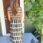 Dallas Olive Box Plaid Maxi Dress Entro