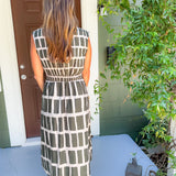 Dallas Olive Box Plaid Maxi Dress Entro