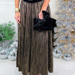 Dalton Black + Gold Shimmer Maxi Skirt Molly Bracken