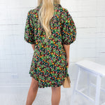 Dalton Chocolate Floral Vine Mini Dress Karlie