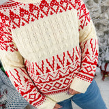 Dana Red Fair Isle Crewneck Sweater Staccato