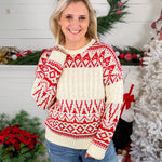 Dana Red Fair Isle Crewneck Sweater Staccato