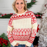 Dana Red Fair Isle Crewneck Sweater Staccato
