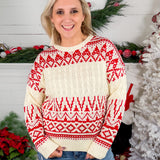 Dana Red Fair Isle Crewneck Sweater Staccato