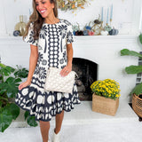 Dante Black + Ivory Mini Dress