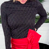 Darby Black Shine Knit Top