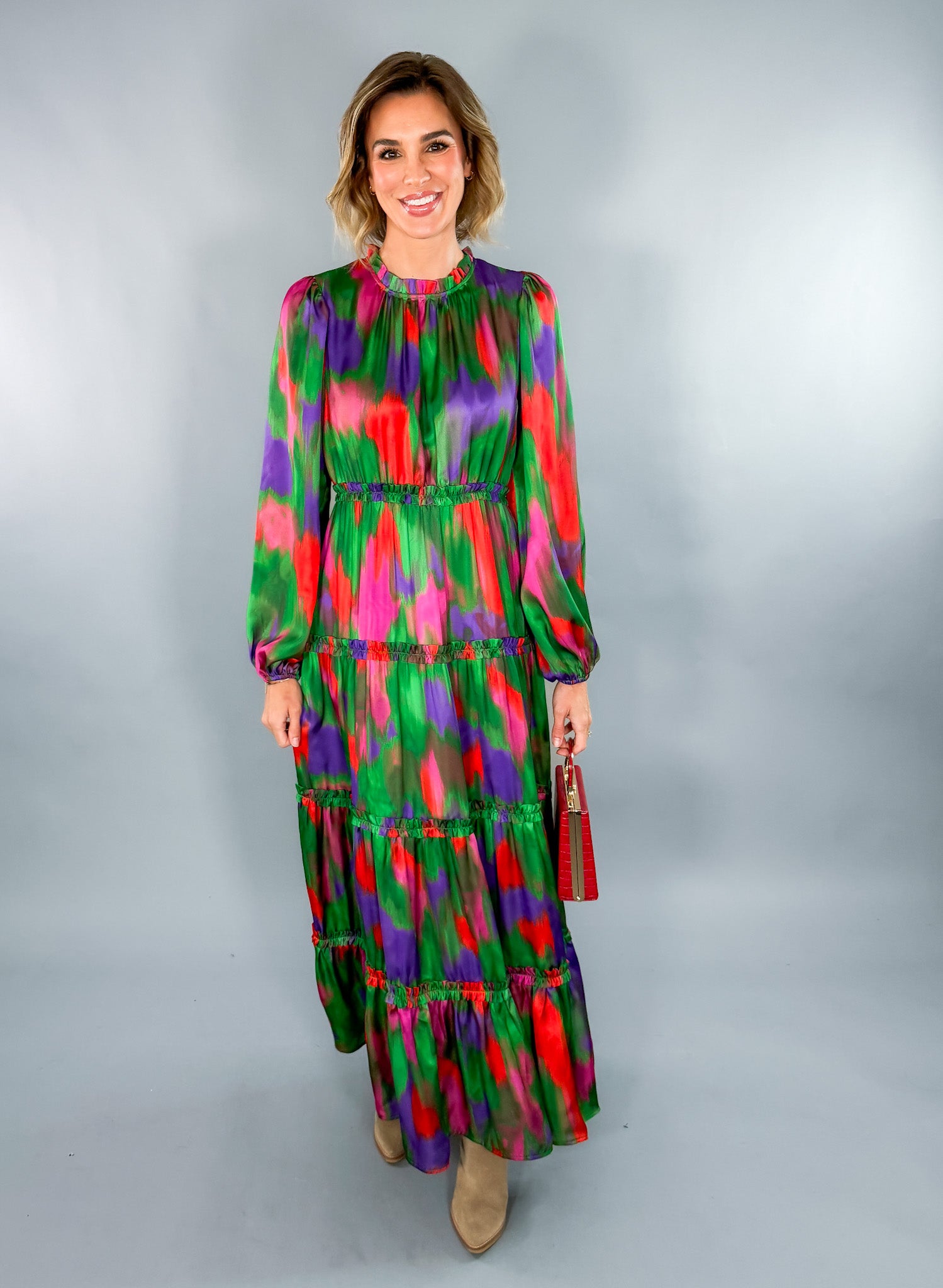 Darden Green + Purple Multi Maxi Dress