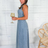 Darlene Light Denim Maxi Dress