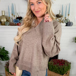 Delilah Espresso Collar Sweater