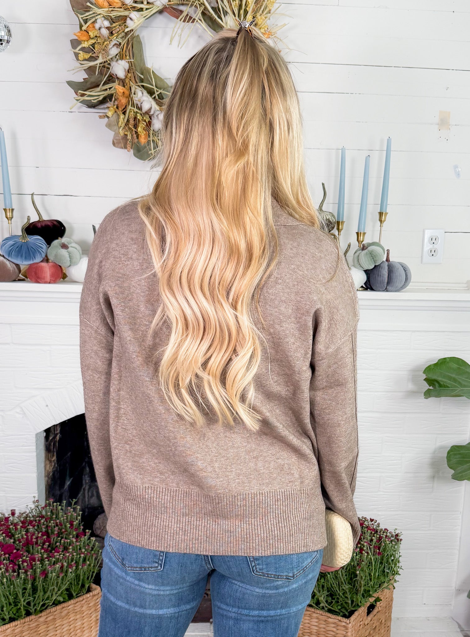Delilah Espresso Collar Sweater