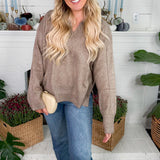 Delilah Espresso Collar Sweater