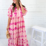 Delilah Shades of Pink Midi Dress Umgee