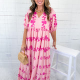 Delilah Shades of Pink Midi Dress Umgee