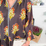 Derrill Chocolate Floral Mini Dress THML