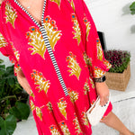 Derrill Magenta Floral Mini Dress THML