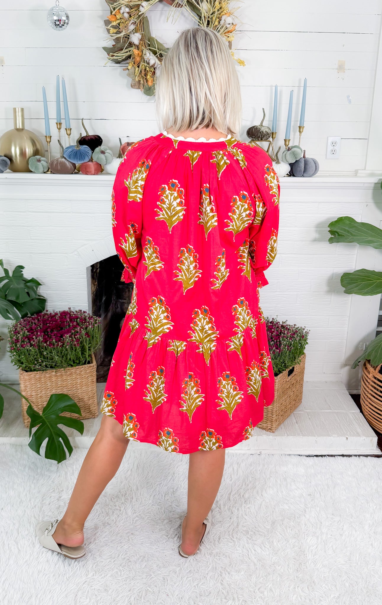 Derrill Magenta Floral Mini Dress THML
