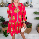 Derrill Magenta Floral Mini Dress THML