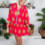 Derrill Magenta Floral Mini Dress THML
