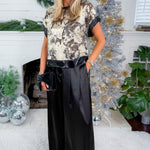 Desmond Black Satin Wide Leg Pants PINCH