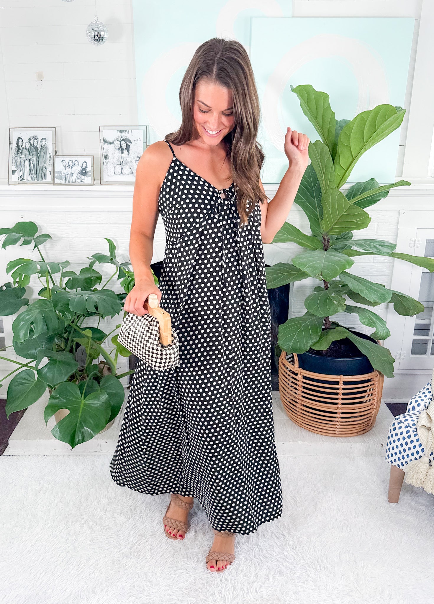 Devon Black + White Polka Dot Maxi Dress Molly Bracken