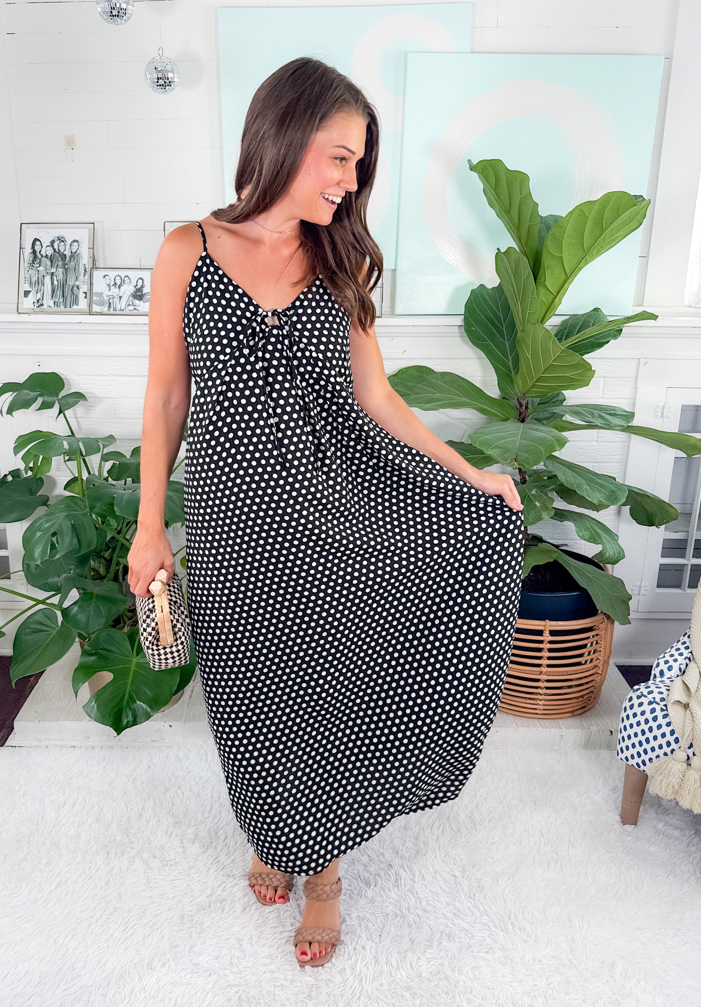 Devon Black + White Polka Dot Maxi Dress Molly Bracken