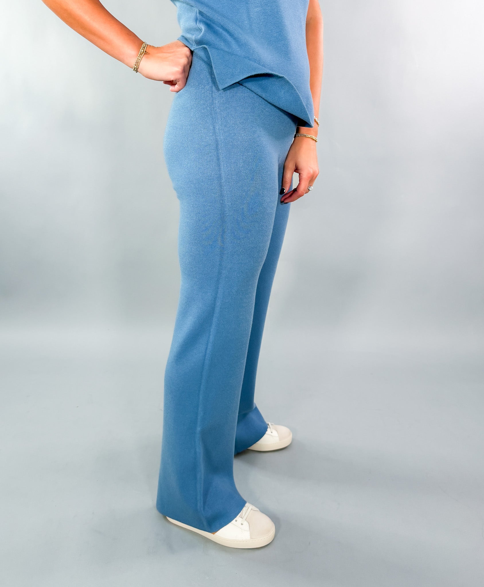 Devon Dusty Blue Sweater Pants Pinch