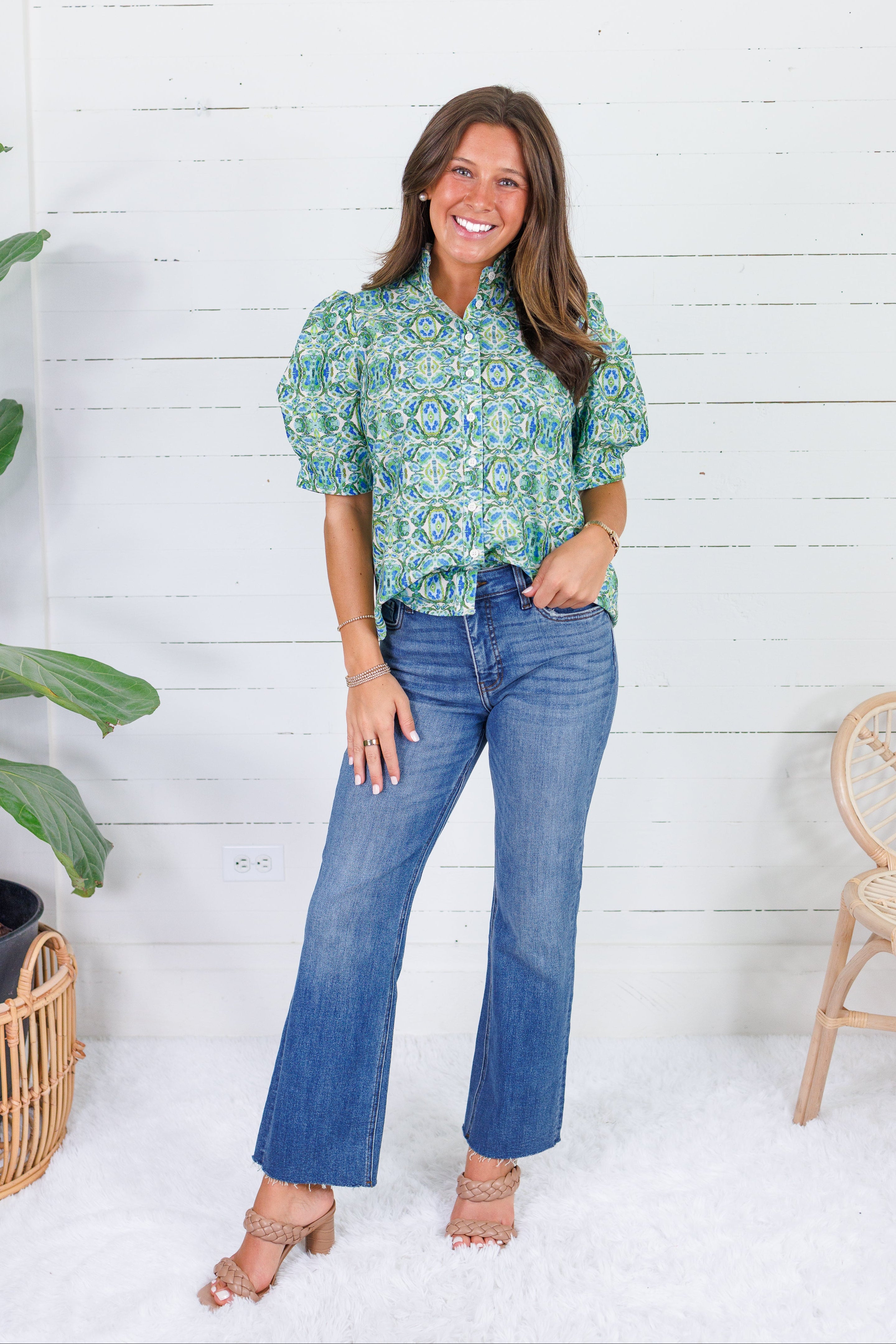 Devon Green Multi Top