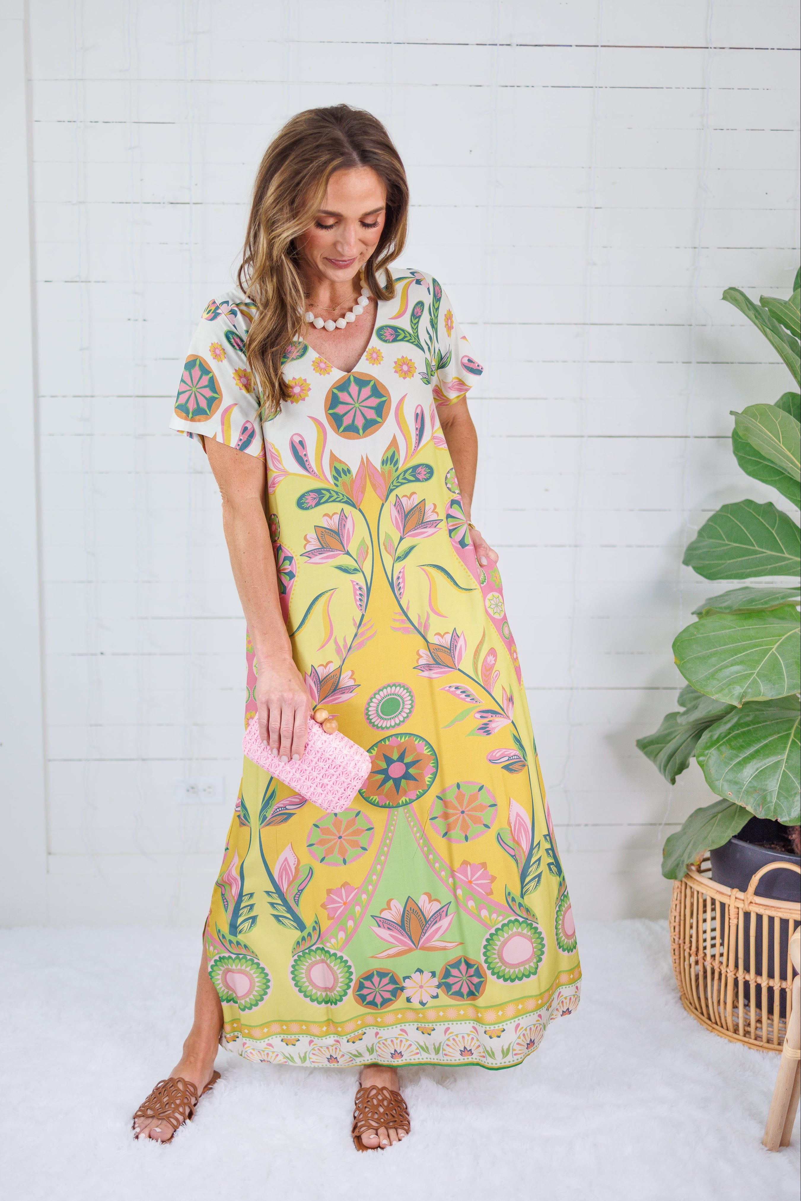 Diana Chartreuse Maxi Dress Briton Court