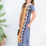 Diana Terracotta Tapestry Maxi Dress Briton Court
