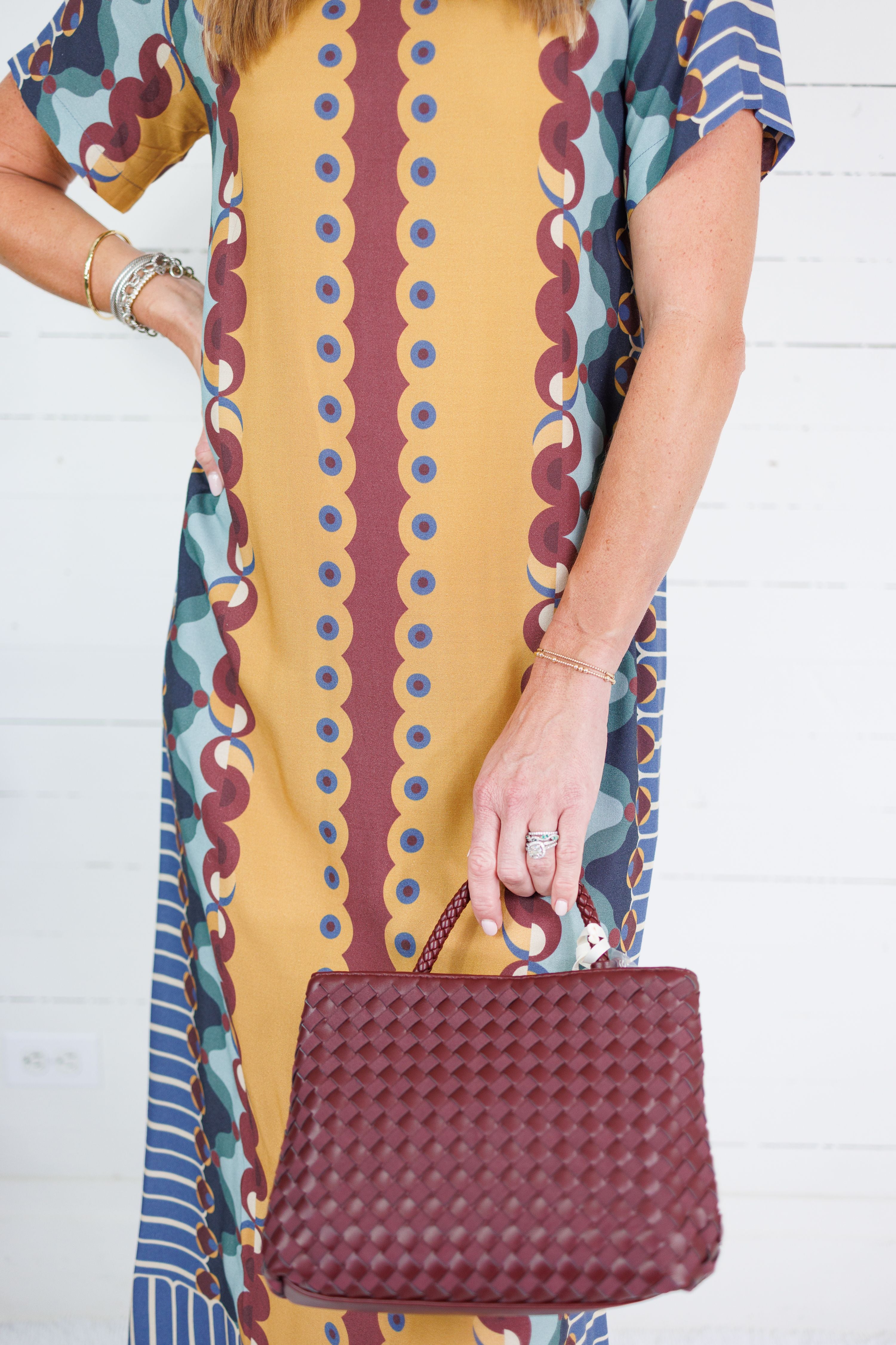 Diana Terracotta Tapestry Maxi Dress Briton Court
