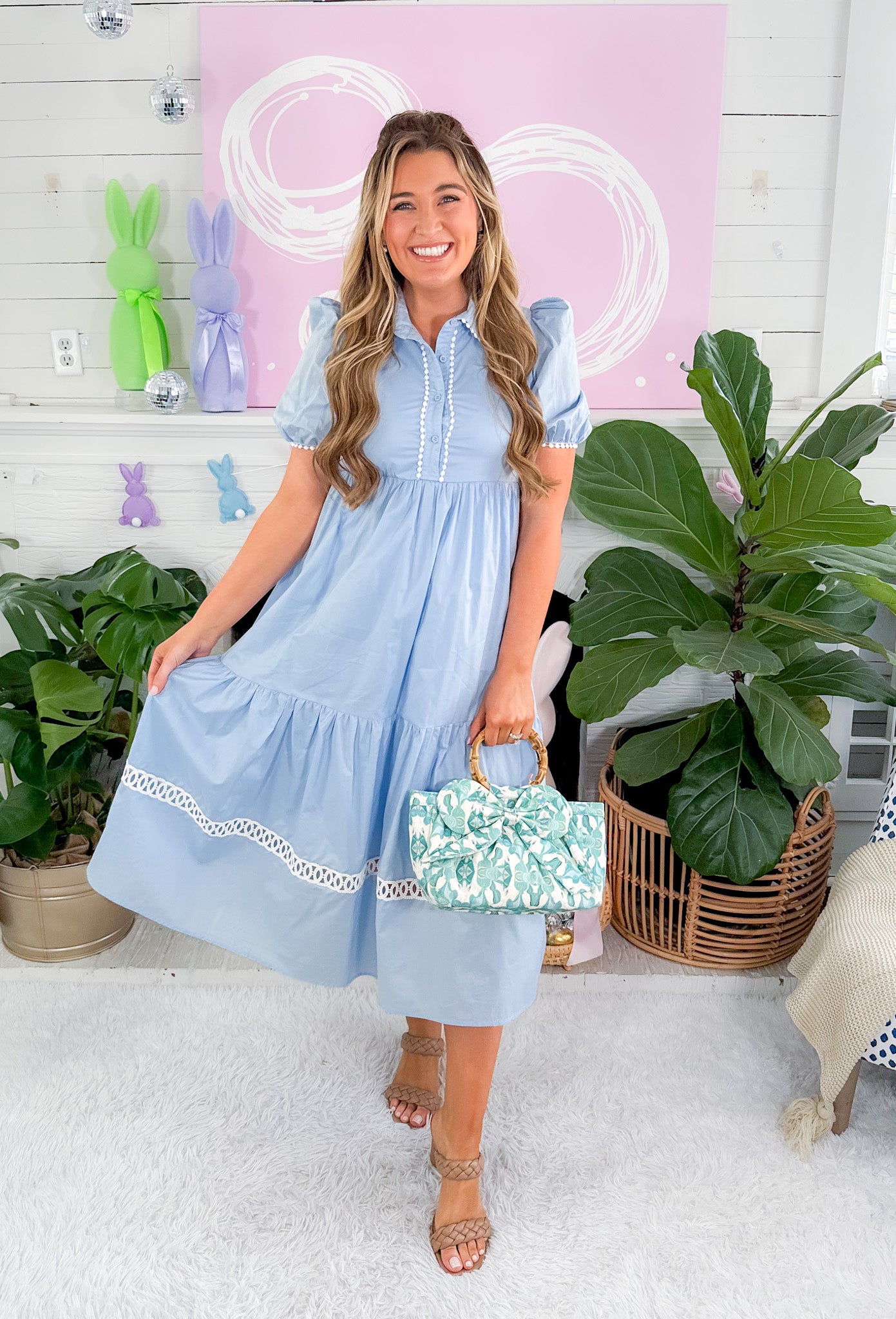 Dickinson Baby Blue Midi Dress TCEC