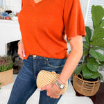 Diesel Burnt Sienna V-Neck Tee BOBI 