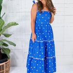 Dixie Royal + Pink Polka Dot Maxi Dress