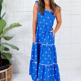 Dixie Royal + Pink Polka Dot Maxi Dress