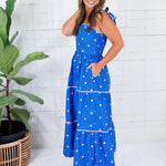 Dixie Royal + Pink Polka Dot Maxi Dress