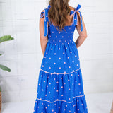 Dixie Royal + Pink Polka Dot Maxi Dress