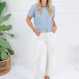 Dixon Blue + Ivory + Green Trim Cardigan All Row