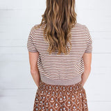 Dixon Brown + Ivory + Blue Trim Cardigan All Row