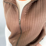 Donovan Chocolate Stripe Textured Vest THML