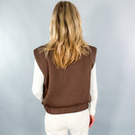 Donovan Chocolate Stripe Textured Vest THML