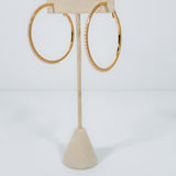 Dotted Pearl + Gold Hoop Earrings