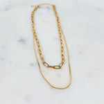 Double Chain Layered Gold Necklace