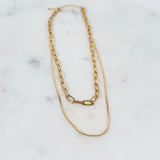 Double Chain Layered Gold Necklace