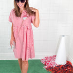 Drake Red + Ivory Striped Mini Dress